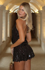 Divine Excess Sequin Mini Dress Chocolate