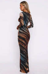 Let Me Think Long Sleeve Maxi Dress Opal Surge